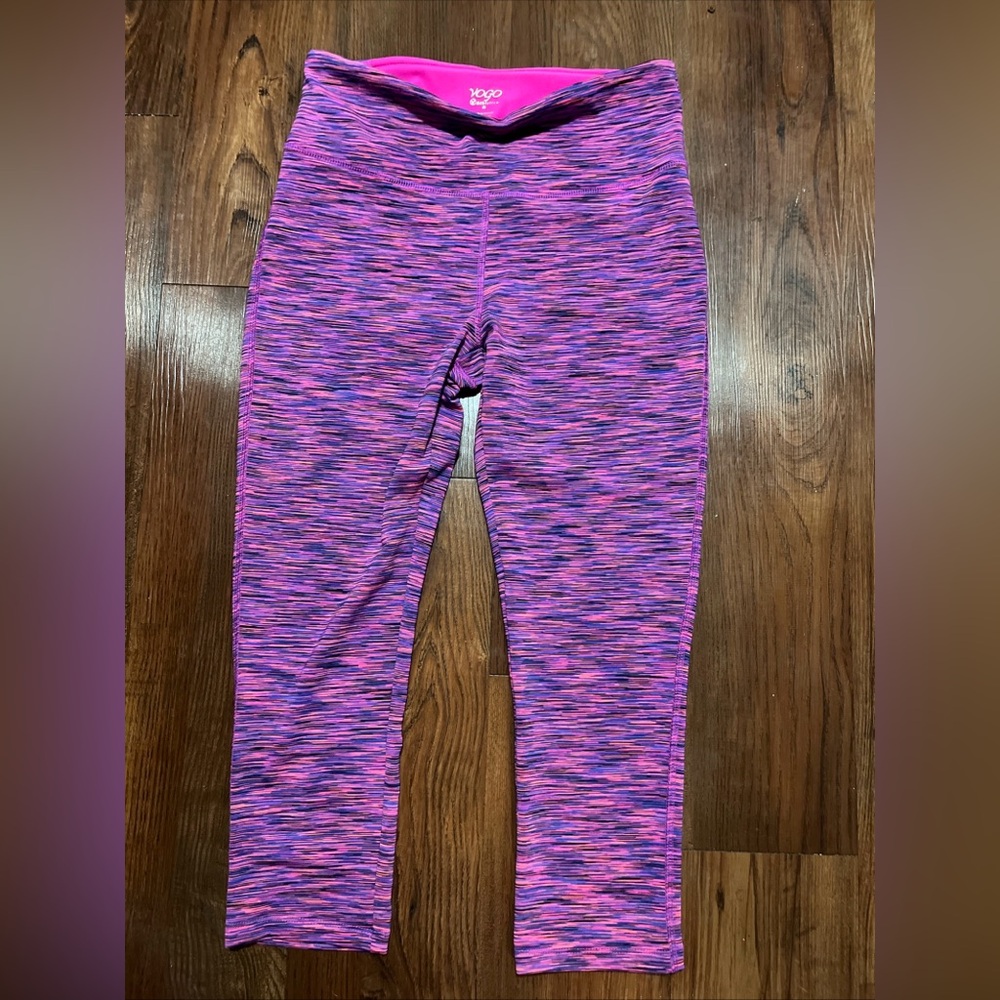 VOGO Athletica Pink & Purple Space-Dye Cropped Leggings